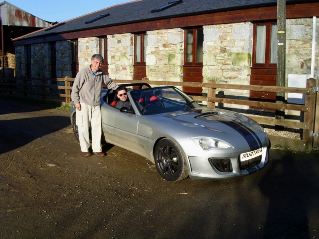 Dad and me posing with the Murtaya demo car.