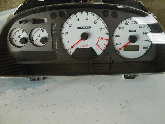 The gauges from the fantastic STi Type-R donor car.
