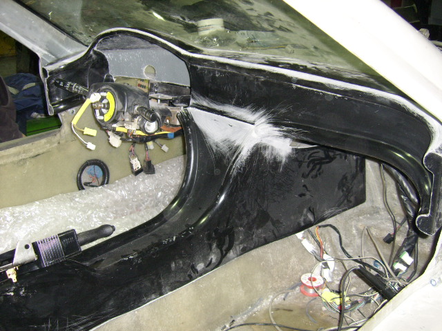 Dashboard trial fitted with wiring loom installed behind it