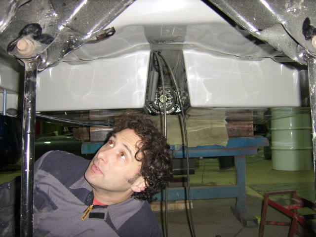 Tim at work underneath the car