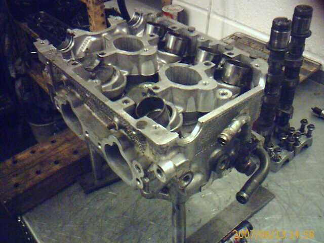 The block, having the valves refitted.
